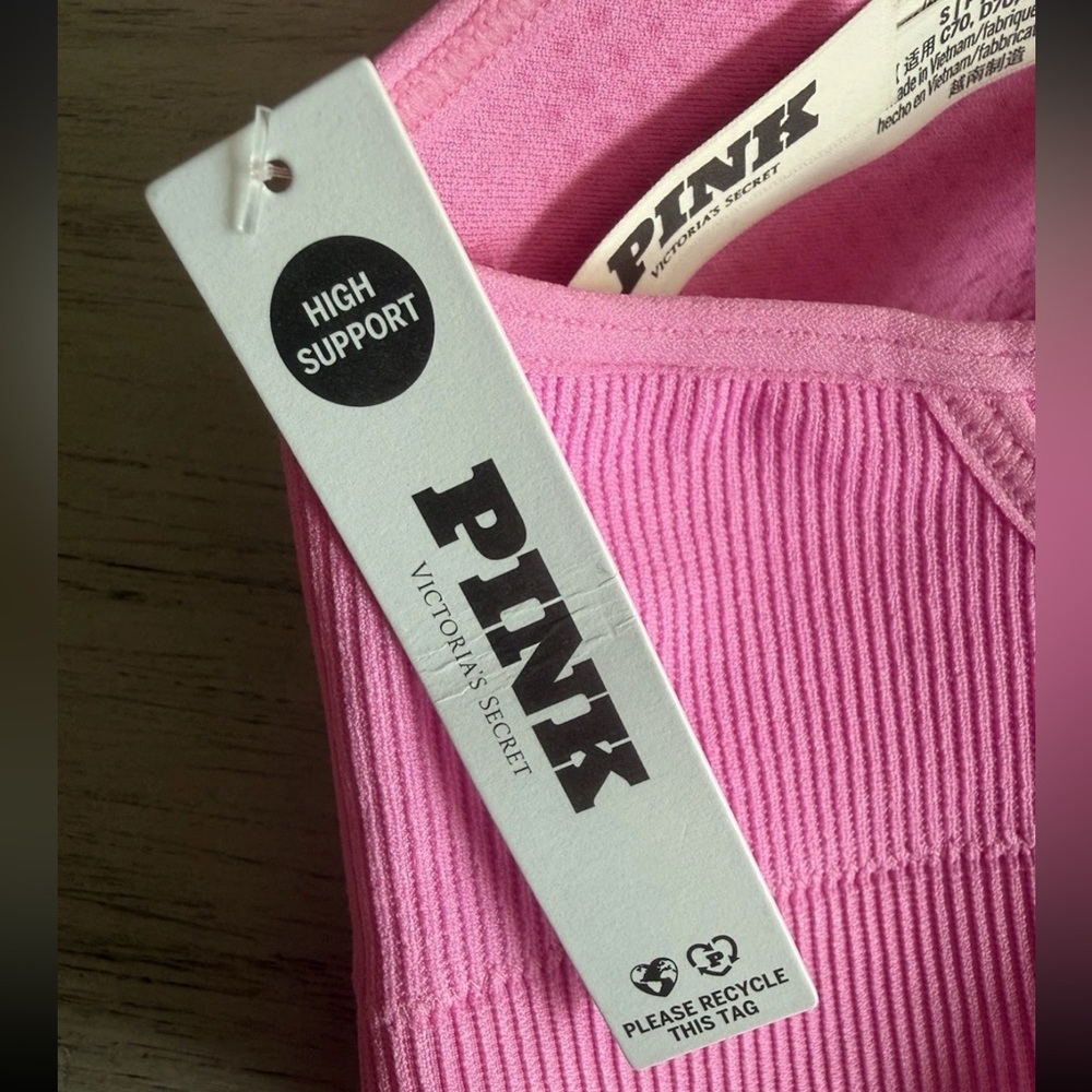 Victoria’s Secret “PINK” | Seamless Air Front Closure Sports bra | Pink Sz SM - Picture 5 of 10
